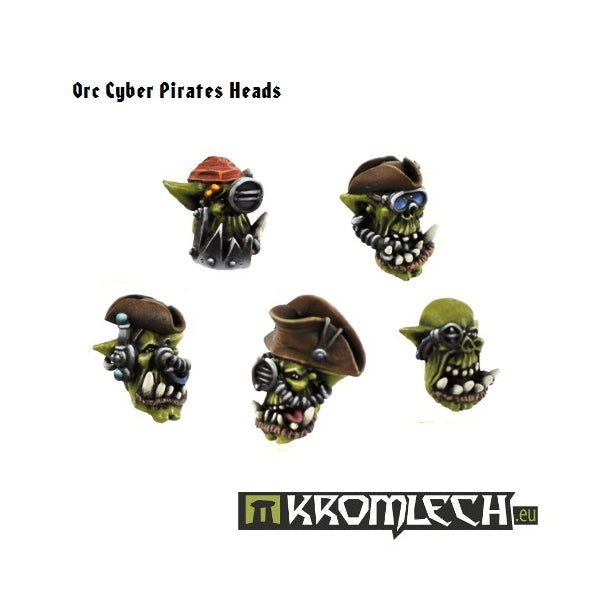 KROMLECH Orc Cyber Pirates Heads (10)
