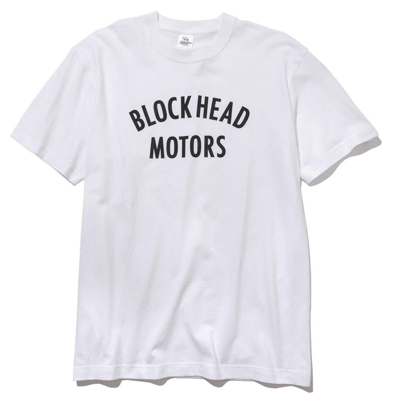 BLOCKHEAD MOTORS Text Logo T-Shirt White - L