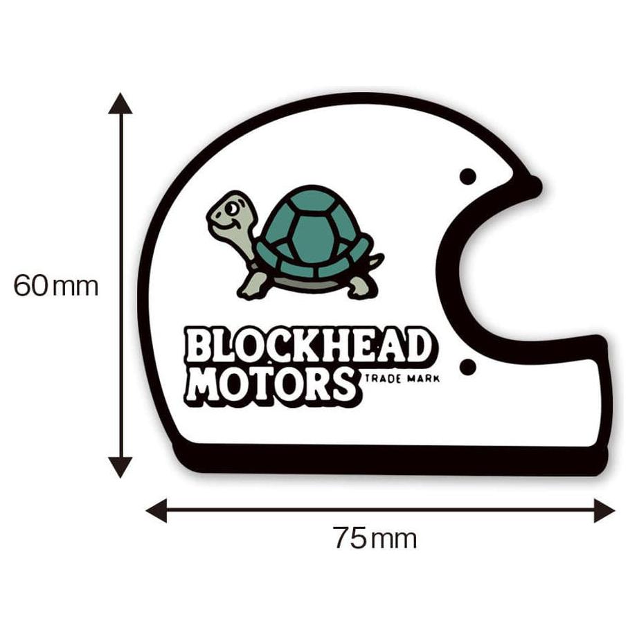 BLOCKHEAD MOTORS Helmet Sticker (On-Road/White)