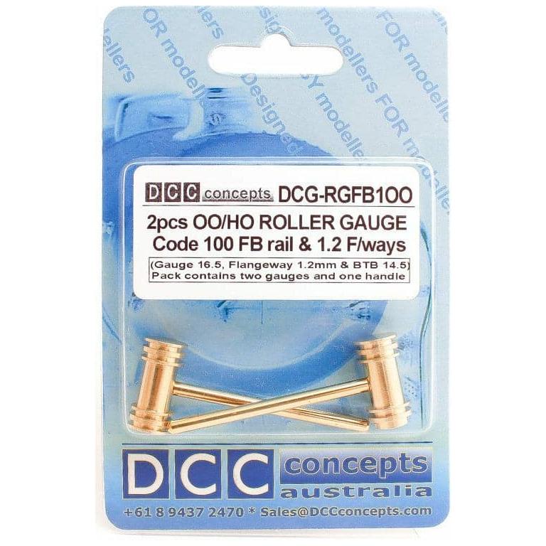 DCC CONCEPTS OO/HO Scale Roller Gauge w/Handle (Standard) 16.5mm FB (2 Pack)