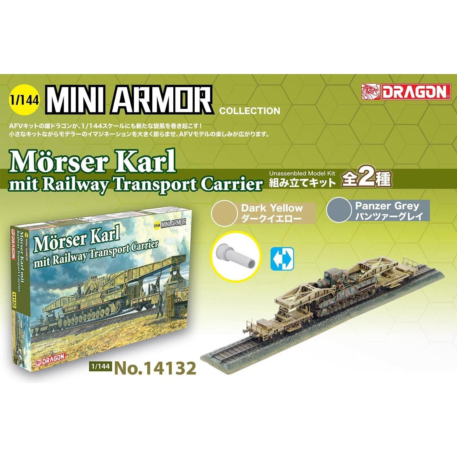 DRAGON 1/144 Morser Karl mit Railway Transport Carrier