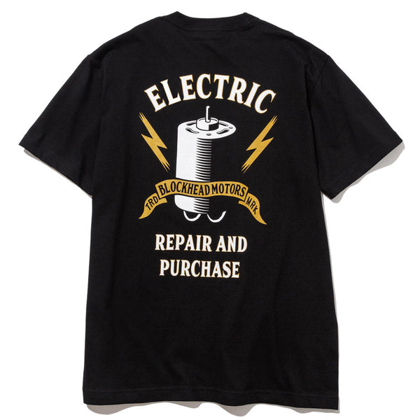 BLOCKHEAD MOTORS Electric Motor T-Shirt (Black) - XL