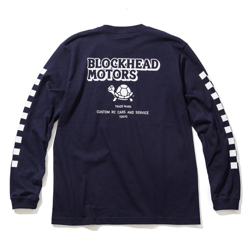 BLOCKHEAD MOTORS Long Sleeve T-Shirt Navy - M