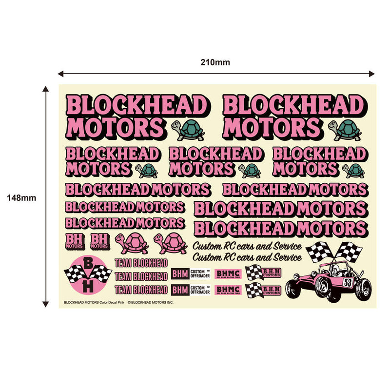 BLOCKHEAD MOTORS Decal Sheet Pink