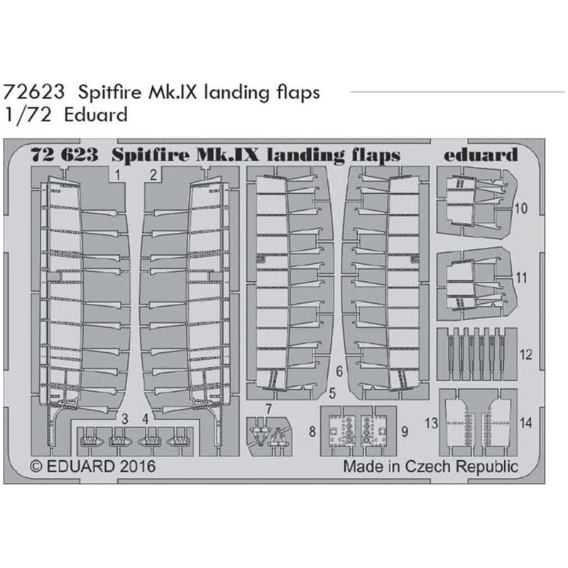 EDUARD Photo etched set for 1/72 Spitfire Mk.IX landing flaps (72623) - Hearns Hobbies Melbourne - EDUARD