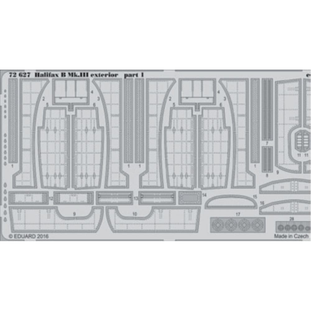 EDUARD Photo etched set for 1/72 Halifax B Mk.III exterior (72627) - Hearns Hobbies Melbourne - EDUARD