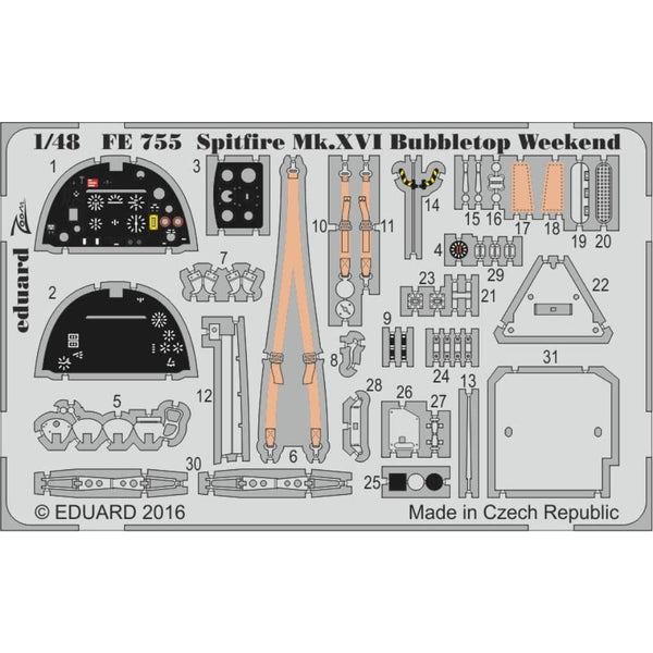 EDUARD Photo Etched Spitfire Mk.XVI Weekend for 1/48 Eduard