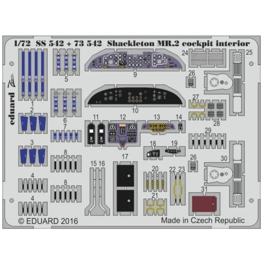 EDUARD Shackleton MR.2 Cockpit Interior for 1/72 Airfix