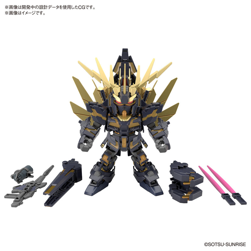 BANDAI SD Gundam Cross Silhouette Unicorn Gundam 02 Banshee (Destroy Mode) & Banshee Norn Parts Set