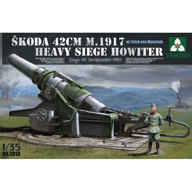 TAKOM 1/35 Skoda 42cm M.1917 Heavy Siege Howitzer with Erich von Manstein