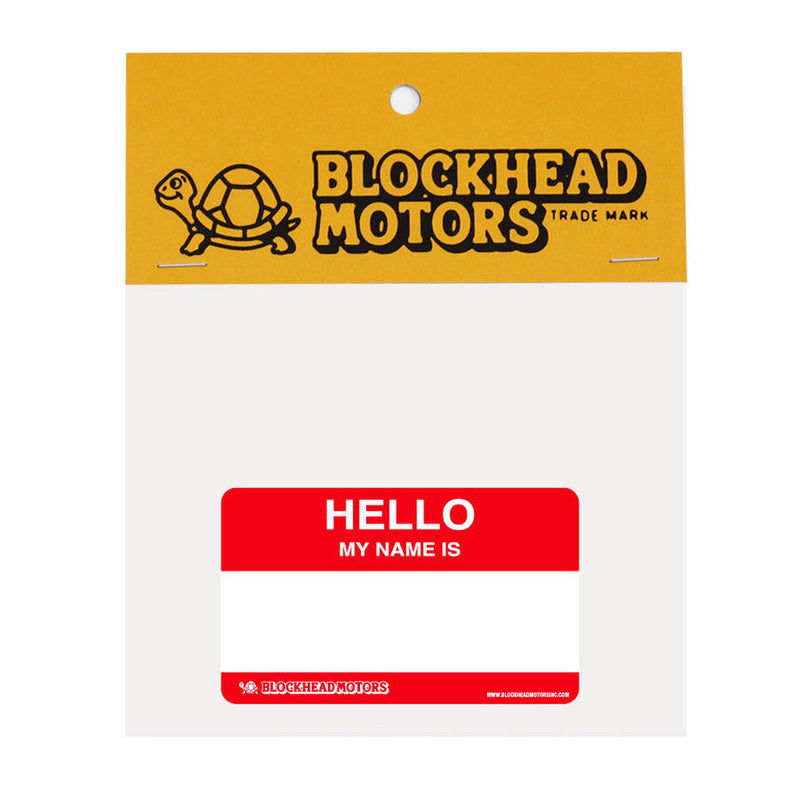 BLOCKHEAD MOTORS Hello My Name Stickers/Set 3