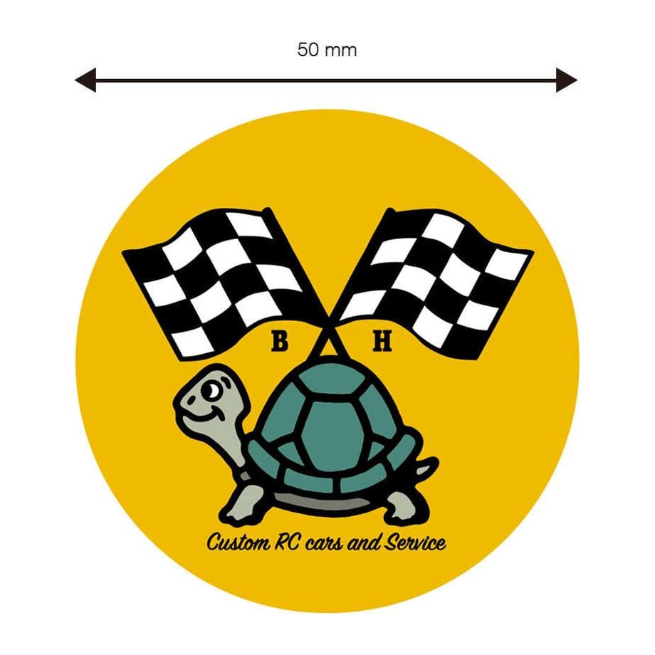 BLOCKHEAD MOTORS Turtle Checker Round Sticker