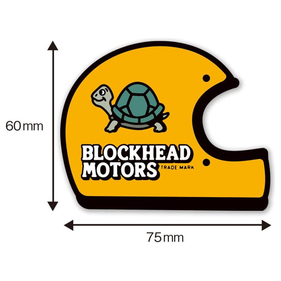 BLOCKHEAD MOTORS Helmet Sticker (On-Road/Yellow)