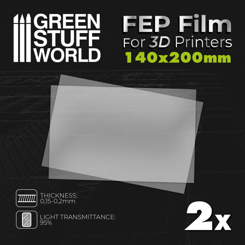 GREEN STUFF WORLD FEP Film 200x140mm (Pack x2)