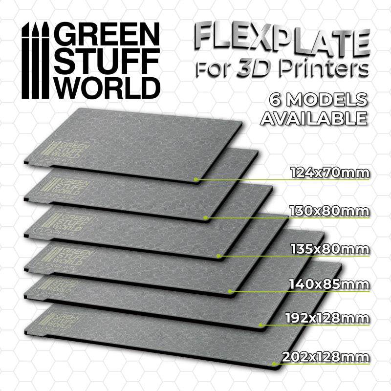 GREEN STUFF WORLD Flexplates For 3D Printers - 135x80mm