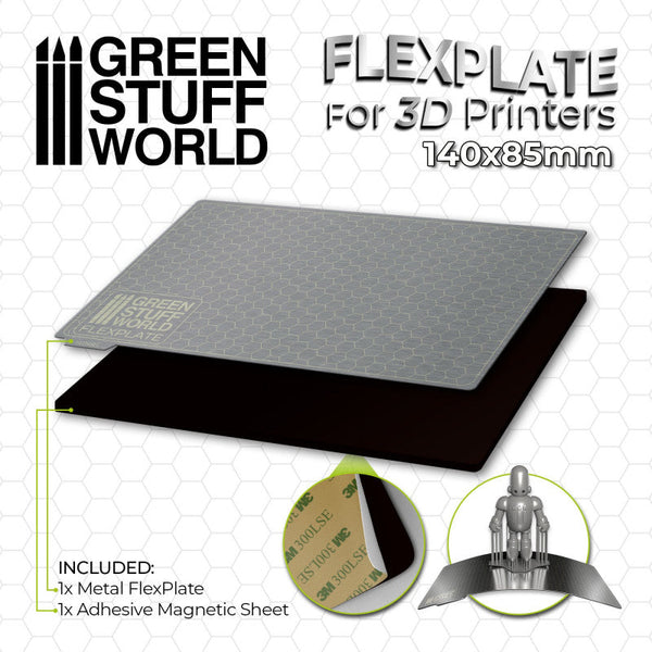 GREEN STUFF WORLD Flexplates For 3D Printers - 140x85mm