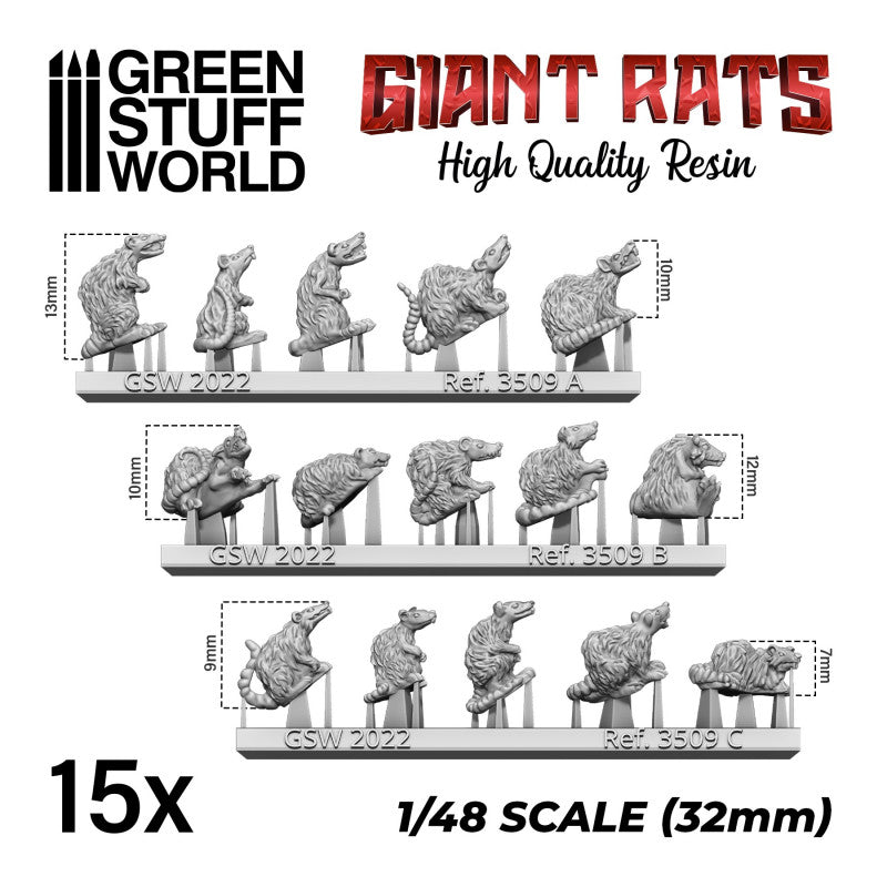 GREEN STUFF WORLD Giant Rats Resin Set