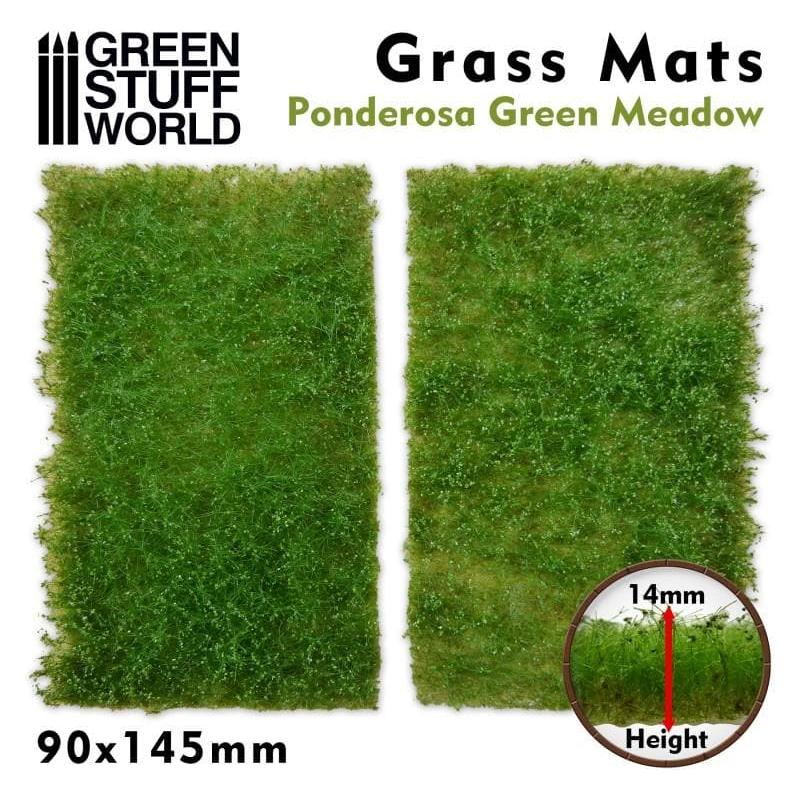 GREEN STUFF WORLD Grass Mat Cutouts - Ponderosa Green Meadow