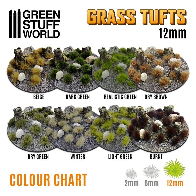 GREEN STUFF WORLD Grass Tufts 12mm Self-Adhesive - Light Green