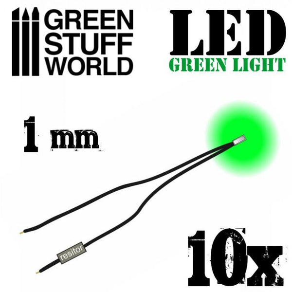 GREEN STUFF WORLD Micro LEDs - Green Lights - 1mm (0402 SMD