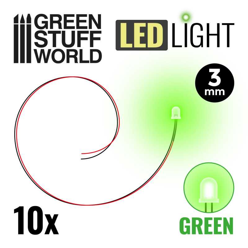 GREEN STUFF WORLD Red LED Lights - 3mm