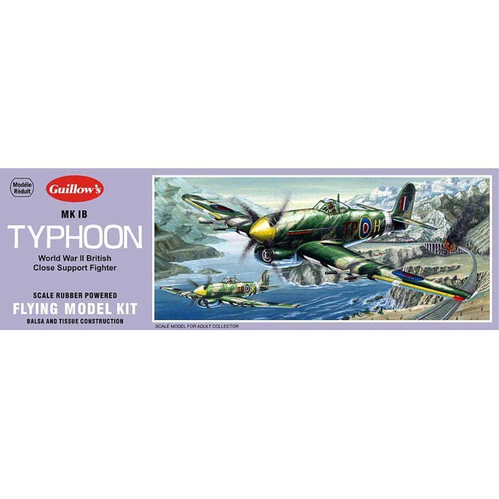 GUILLOWS 1/28 Hawker Mk IB Typhoon Balsa Flying Model Kit