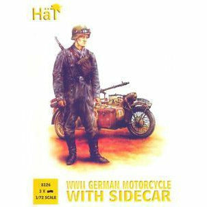 HAT 1/72 WWII German Motorcycle with Sidecar