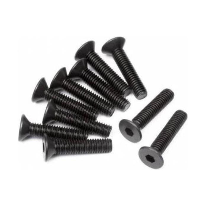 HB RACING Flat Head Screw M3x14mm (Hex Socket/10pcs)