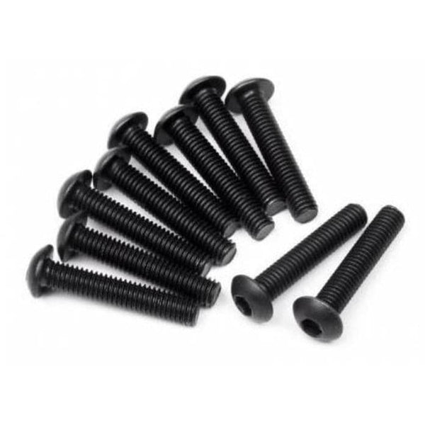 HB RACING Button Head Screw M3x16mm (Hex Socket/10pcs)