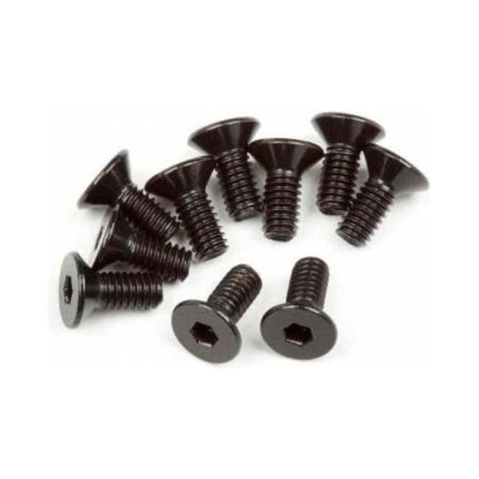 HB RACING Flat Head Screw M2.5x6mm (Hex Socket/10pcs)