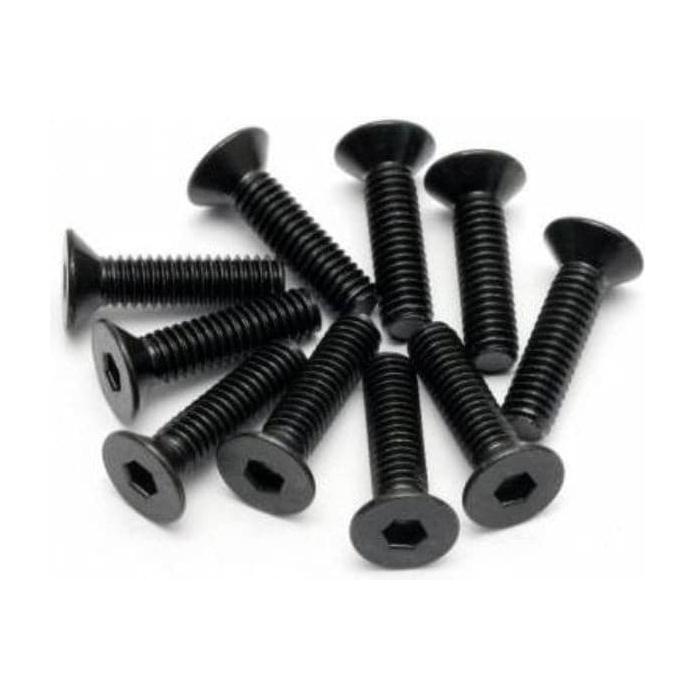 HB RACING Flat Head Screw M4x15mm (Hex Socket/10pcs)