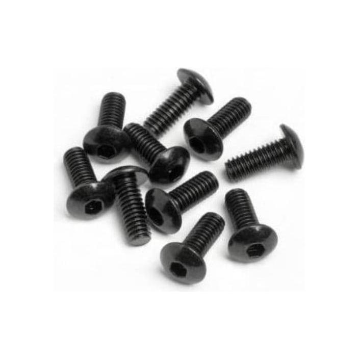 HB RACING Button Head Screw M4x10mm (Hex Socket/10pcs)