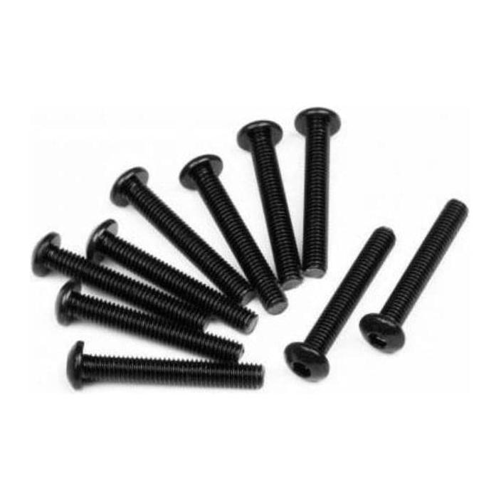 HB RACING Button Head Screw M3x20mm (Hex Socket/10pcs)