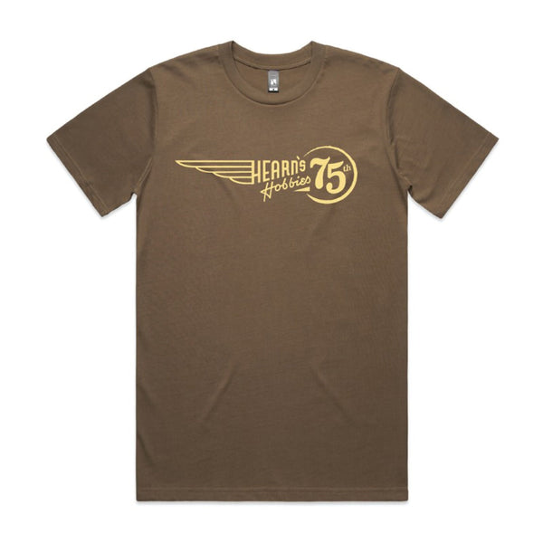 HEARNS HOBBIES 75th Anniversary T-Shirt (Walnut) Medium