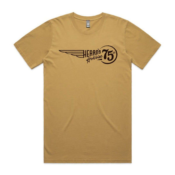 HEARNS HOBBIES 75th Anniversary T-Shirt (Tan) Medium
