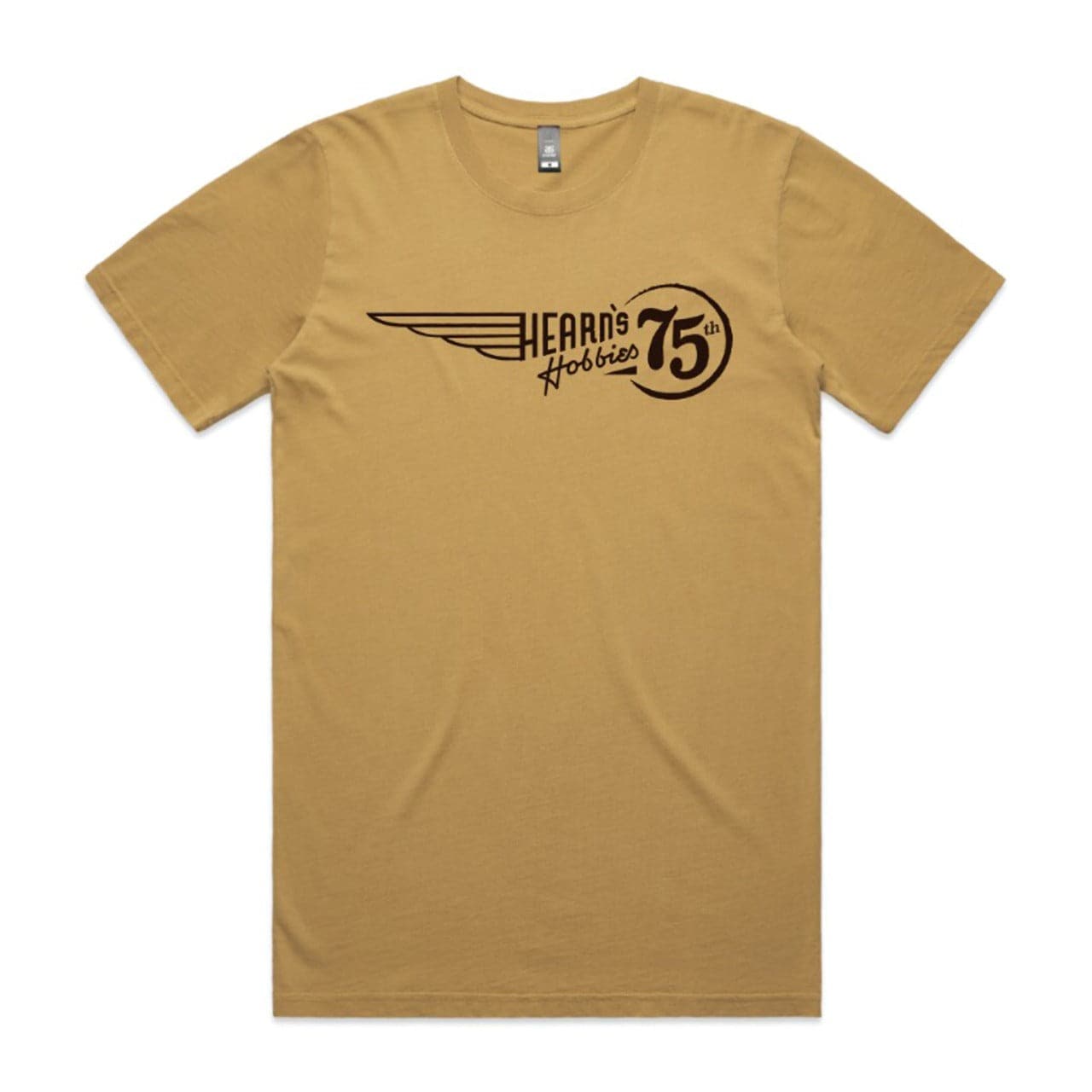 HEARNS HOBBIES 75th Anniversary T-Shirt (Tan) Extra Large