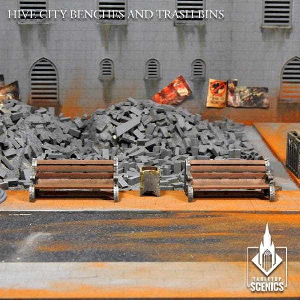 TABLETOP SCENICS Hive City Benches & Trash Bins