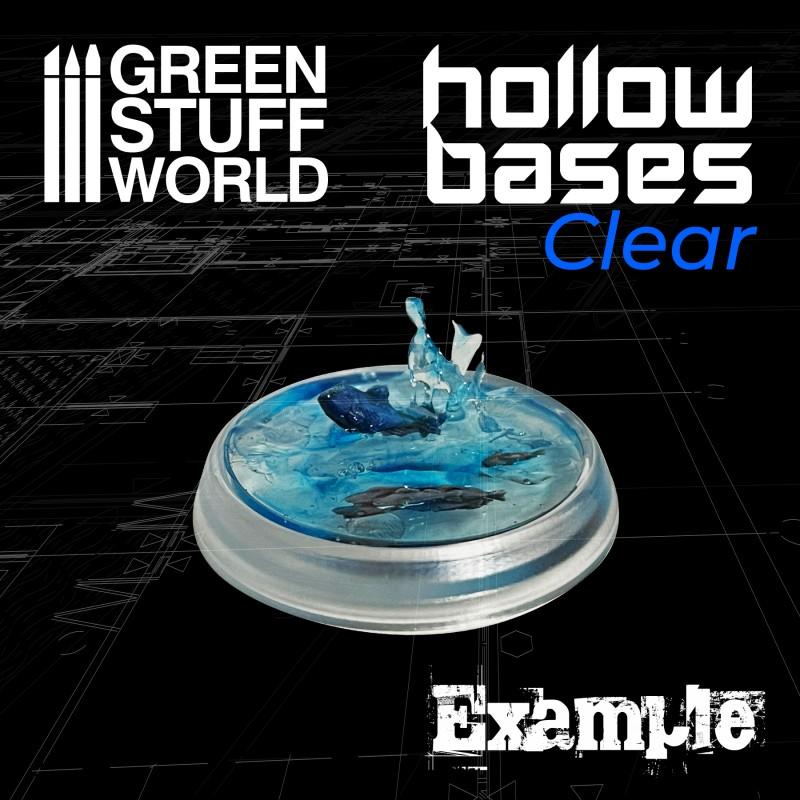 GREEN STUFF WORLD Hollow Plastic Bases - TRANSPARENT 32mm