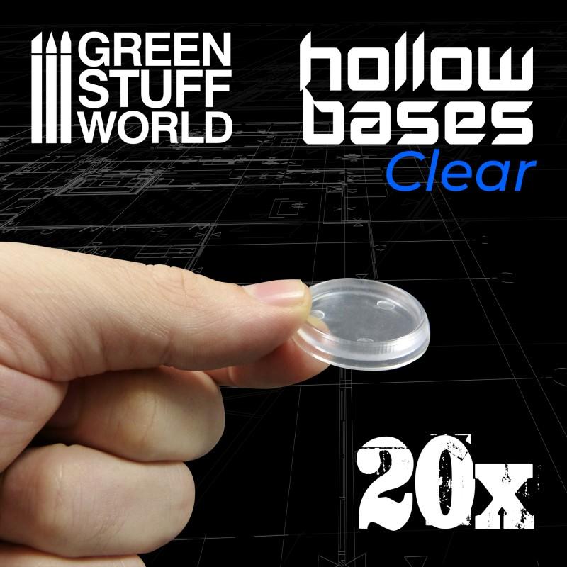 GREEN STUFF WORLD Hollow Plastic Bases - TRANSPARENT 32mm