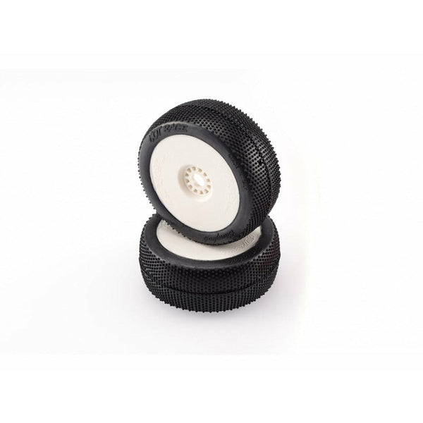 HOT RACE TYRES 1/8 Buggy Bangkok V2 Soft Pre-Glued White Rims
