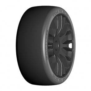GRP 1/8 GT - T04 Slick - XB1 UltraSoft - Mounted on New 20 Spoked Flex Black Wheel
