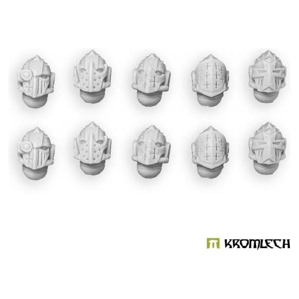 KROMLECH Imperial Crusaders Helmet Heads (10)