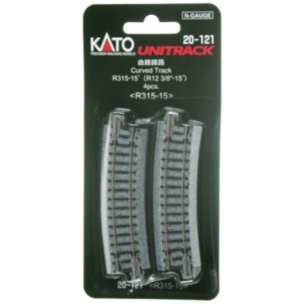 KATO N Unitrack Curved Track R315-15Deg (4 Pack)