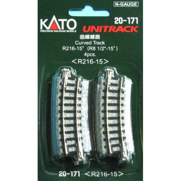 KATO N Unitrack Curved Track R216/15Deg (4 Pack)