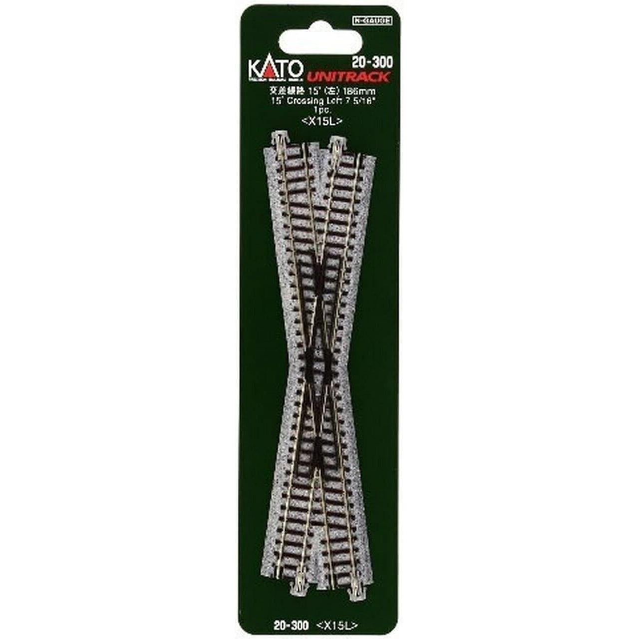 KATO N Unitrack Crossing Left Hand Turnout 186mm 15 Degrees