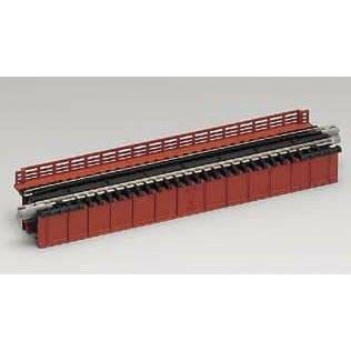 KATO N Unitrack Deck Plate Girder Bridge 124mm Red