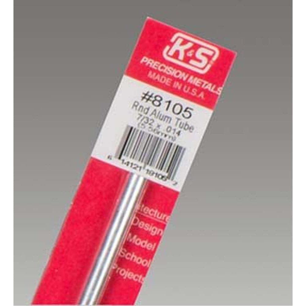 K&S Aluminium Tube 7/32in x .014 Wall (1 Tube per Card)