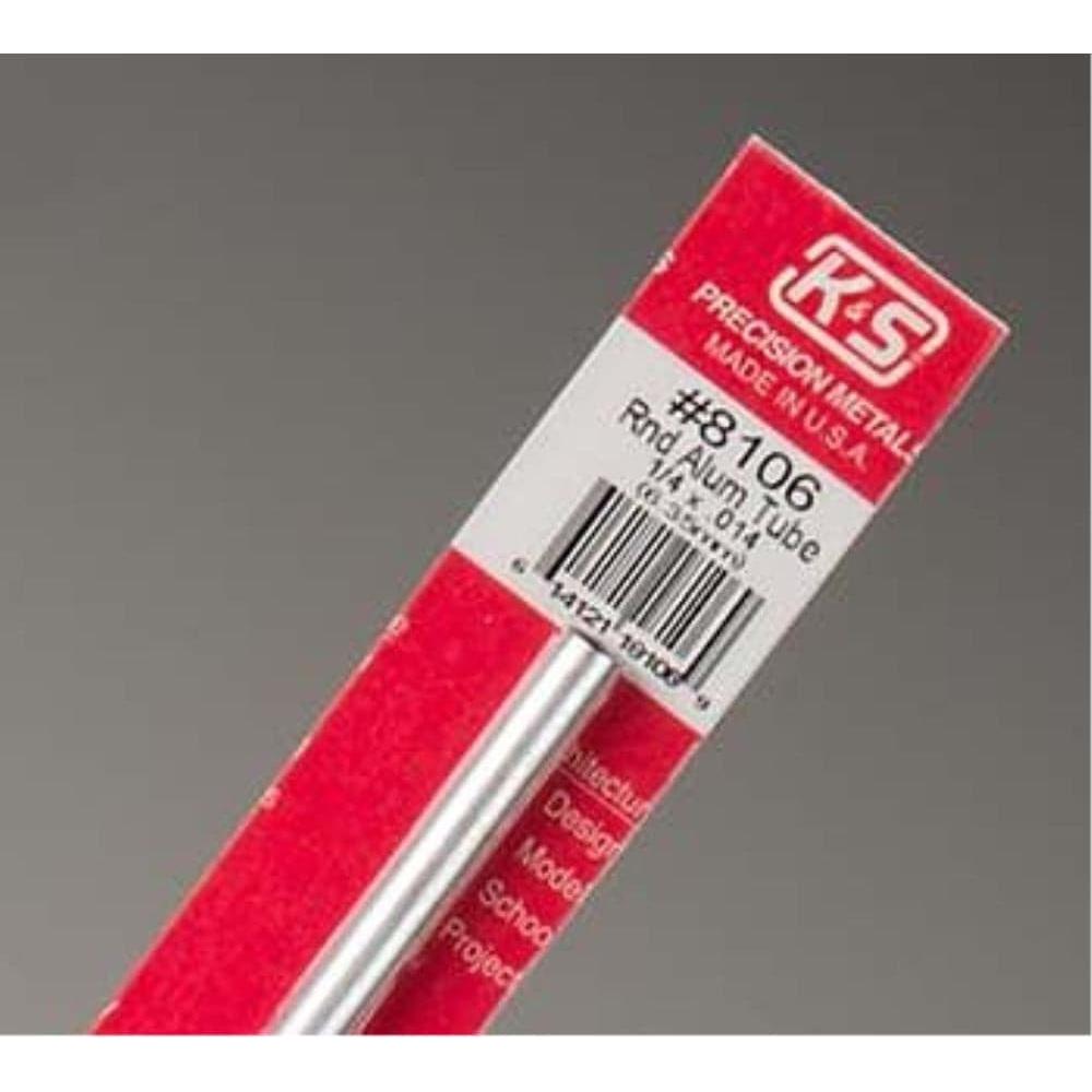 K&S Aluminium Tube 1/4in x .014 Wall (1 Tube per Card)