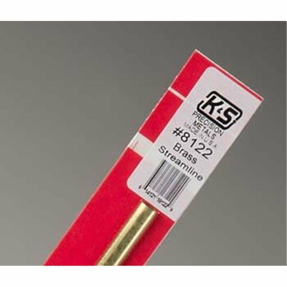 K&S Brass Streamline Small 12" Lengths (1 Tube per Card)