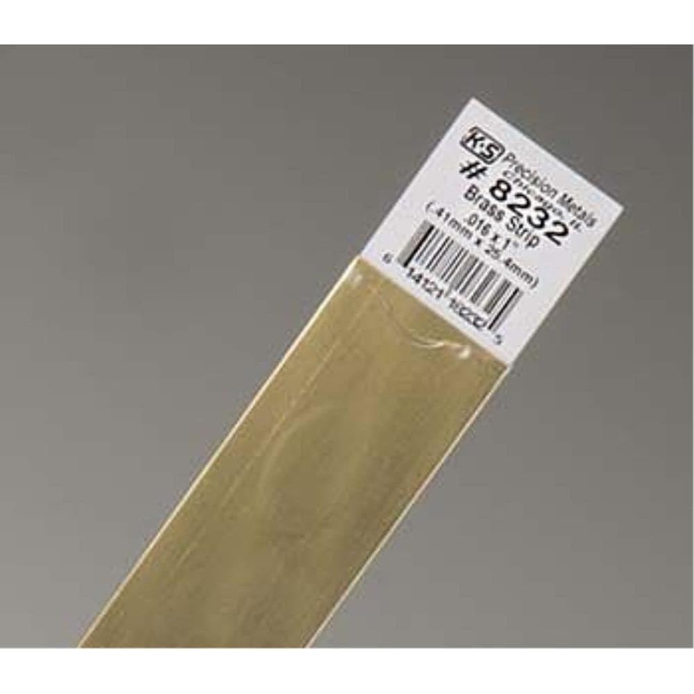 K&S Brass Strips .016in x 1in - (1 Strip per Card)